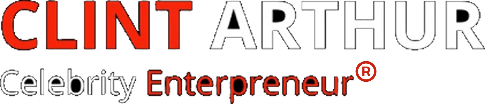 Black banner with bold red and white text